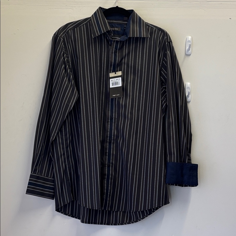 Zagiri When September Ends Striped Button Down Sports Shirt